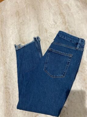Good American Dark Blue Ankle Cropped Jeans